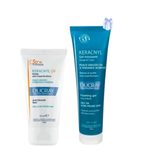 Ducray Keracnyl SPF50+ avec Gel Nettoyant 100 ml offert