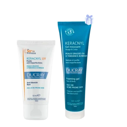 Ducray Keracnyl SPF50+ avec Gel Nettoyant 100 ml offert