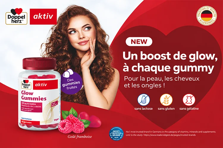 Doppelherz Aktiv Glow 60 Gummies 500 µg de biotine