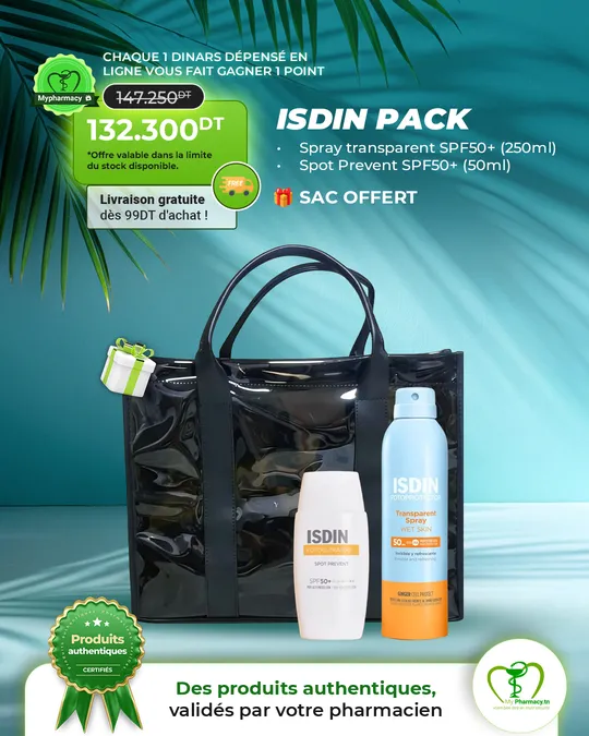 Pack ISDIN spray transparent + Spot Prevent, sac offert