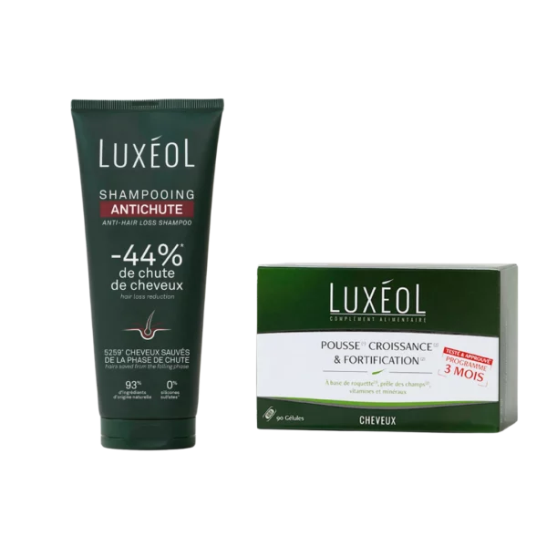 Luxéol pack shampooing anti-chute + pousse, croissance et fortification