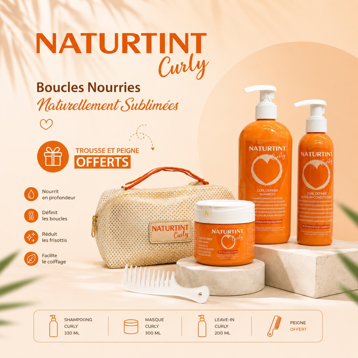 Naturtint pack soin curly shampooing, masque et leave-In